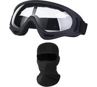 Lunettes de Protection, Lunette de Protection Travail, Lunettes de Sécurité Transparente avec Cagoule Moto, Lunettes-Masque de Sécurité Balaclava, Lunette de Sécurités pour Cyclisme, Ski, Laboratoire