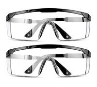 Lunettes de Protection,Lunettes de Protection Anti-Buée,2 PCS Lunettes de Sécurité,Anti UV Lunettes et Anti-Rayures,Verres Transparents,pour Les lieux de Travail,Laboratoire, Soudage