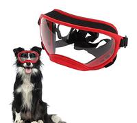 Lunettes de Protection pour Chien, Anti-poussière, Sangle réglable, Lunettes de Soleil durables, Lunettes Protection pour Chien, Coupe-Vent, Grande Race, avec (Red Frame)