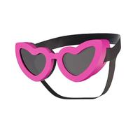 Lunettes de protection pour chien avec monture en forme de cœur anti-rayures et verres faciles à nettoyer pour les aventures en plein air, aventure, plage, randonnée, marche, cyclisme, sangle réglable