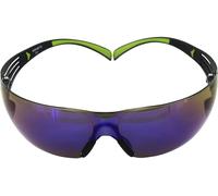 3M Lunettes de sécurité SecureFit 400 SF408AS, bleu miroité, anti-rayures