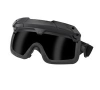 Lunettes de Protection Tactiques Antibuée à 2 Modes, Équipement de Chasse Airsoft Paintball Fixation Rapide Sur Rail D'Aile de Casque(Black -Black)