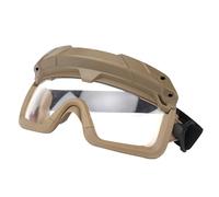 Lunettes de Protection Tactiques Antibuée à 2 Modes, Équipement de Chasse Airsoft Paintball Fixation Rapide Sur Rail D'Aile de Casque(Brown)