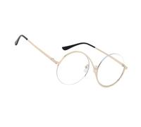 Lunettes de protection UV pour femmes, lunettes de mode semi-sans monture rétro pour vacances à la plage, activités de plein air, Monture dorée anti-lumière bleue, Refer to description