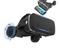 Lunettes de réalité virtuelle 3D - Casque de réalité virtuelle avec lentille HD Blue Light Coated | Casques de réalité virtuelle tout-en-un pour téléphones portables compatibles avec