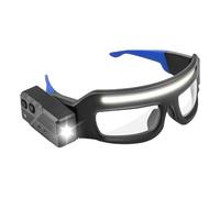 Lunettes de sécurité avec lumières - Lunettes rechargeables TYPE-C | Sports anti-reflets pour cyclisme, course et moto, unisexe, protection de soudage, travail, construction, chantiers de construction