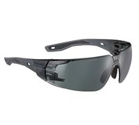 Lunettes de sécurité Bollé Rush 2.0 PLATINUM® Lite avec verres fumés, branches texturées et nez flexible, conçues pour soutenir la protection des yeux, le confort et la durabilité fabriquées à partir