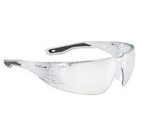 Lunettes de sécurité Bollé Rush 2.0 PLATINUM® Lite avec verres transparents, branches texturées et nez flexible, conçues pour soutenir la protection des yeux, le confort et la durabilité dans des