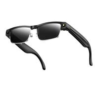 Lunettes de sécurité intelligentes Anti-décoloration avec 8 Millions de Pixels, Enregistrement vidéo HD 1200p, IA en Temps réel, Lunettes,Silver-Metal-Frame-Black-Sunglasses