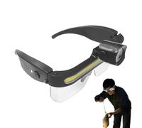 Lunettes de sécurité LED - ABS TPU PC 16 x 9 x 7 cm | Rechargeable par USB - Lunettes de phare à large faisceau avec modes projecteur | Anti-buée Lunettes de travail LED pour l'entretien industriel