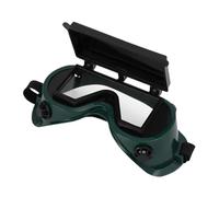 Lunettes de sécurité pour soudage - 20 x 8,5 cm, 110 g, matériau PC, inclinables de couleur verte, protection résistante aux chocs | Bavettes anti-poussière pour chantier de travail des métaux