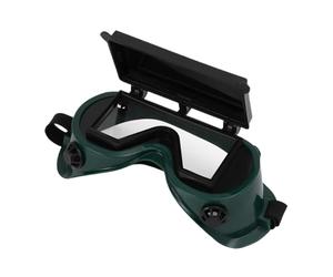 Lunettes de sécurité pour soudage - 20 x 8,5 cm, 110 g, matériau PC, inclinables de couleur verte, protection résistante aux chocs | Bavettes anti-poussière pour chantier de travail des métaux