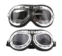 Lunettes De Sécurité Rétro, 2 Pièces, Lunettes D'Équitation pour Moto, Anti-Poussière, Coupe-Vent