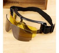 Lunettes De Sécurité Tactiques X800 Gx1000 Uv-400, 1 Monture De Lunettes + 3 Lentilles Adaptées Au Tir De Chasse/Moto