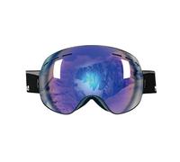 Lunettes de ski à la mode pour hommes et femmes, lunettes double couche antibuée et coupe-vent, lunettes de ski sphériques anti-éblouissement et anti-cécité des neiges, bleu véritable, 190 * 105 mm