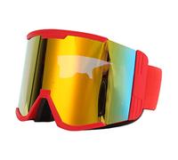 Lunettes de Ski Antibuée, Double Couche, Grande Vue, pour le Ski, le Snowboard, L'escalade, la Moto (cadre rouge lentille rouge)