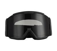 Lunettes de Ski Antibuée, Double Couche, Grande Vue, pour le Ski, le Snowboard, L'escalade, la Moto (Monture noire, verres gris)
