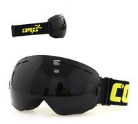 Lunettes De Ski Double Couches Uv400 Anti-Buée Grand Masque Lunettes Pour Ski Snowboard, All Noir