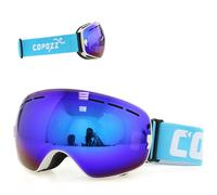 Lunettes De Ski Double Couches Uv400 Anti-Buée Grand Masque Lunettes Pour Ski Snowboard, Frame Blanc