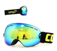 Lunettes De Ski Double Couches Uv400 Anti-Buée Grand Masque Lunettes Pour Ski Snowboard, Frame Noir