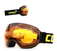 Lunettes De Ski Double Couches Uv400 Anti-Buée Grand Masque Lunettes Pour Ski Snowboard, Orange And Noir