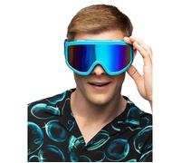 Lunettes de ski - Festives - Bleu fluo - Adulte - Sangle réglable - Style Années 90