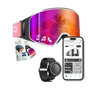Lunettes de ski intelligentes multifonctions Bluetooth avec talkie-walkie, verres anti-buée Zeiss interchangeables, musique et appels, écran AMOLED en temps réel, compatible avec