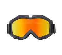 Lunettes de ski pour moto, équitation, saleté, ski, VTT, course - Casque de motocross coupe-vent, anti-poussière et anti-saleté avec verres colorés pour adultes (orange)