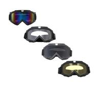 Lunettes de ski pour vélo, moto, ski, VTT, course - Casque de motocross coupe-vent, anti-poussière et anti-saleté avec verres colorés pour adultes (coloré + transparent + jaune et noir)