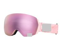 Lunettes de Ski Ski Goggles Men Women Anti-Fog Ski Eyewear Snow Glasses Adult Snowboard Goggle with Night Yellow Lens and Case Set(Champagne Pink Only)