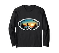 Lunettes de Ski Ski réflexion Coucher de Soleil Amateur de Ski Art d'hiver Manche Longue