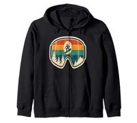 Lunettes de Snowboard Vintage Montagne Coucher de Soleil Sweat à Capuche