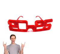 Lunettes de soleil 2025 | Lunettes de soleil à DEL cool pour le Nouvel An - Lunettes de vue pour le Nouvel An - Lunettes lumineuses néon à paillettes, jouet pour et adolescents
