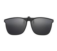 Lunettes de soleil à clipser - Lunettes de soleil polarisées avec protection UV - Lunettes de soleil unisexes avec bord clair - Lunettes de soleil montantes sans bord pour myopie et myopie - Gris noir