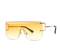 Lunettes de soleil à grande monture pour femme, une pièce, à dessus plat, protection UV (C2)