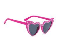 Lunettes de soleil à la mode avec strass, lunettes de soleil en forme de coeur,Lunettes de soleil avec protection des yeux strass Bling -, vintage classique, lunettes de soleil à la mode, Rose chaude