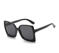 Lunettes de soleil à monture large à la mode, lunettes de soleil de célébrités Internet, lunettes de soleil de tir de rue avec personnalité au visage mince, Noir, 143*146*62mm