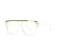Lunettes de soleil à monture large pour femme, style plat, style rétro, protection UV400.(C3)