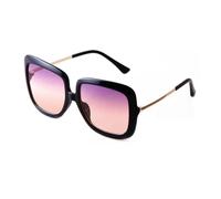 Lunettes de soleil à monture surdimensionnée pour femme - Lunettes carrées fines - Nuances tendance de luxe pour femme - UV400, C6 noir, violet, rose, Taille unique