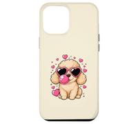 Lunettes de Soleil Amusantes en Forme de cœur de Caniche pour la Saint-Valentin Coque pour iPhone 12 Pro Max