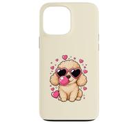 Lunettes de Soleil Amusantes en Forme de cœur de Caniche pour la Saint-Valentin Coque pour iPhone 13 Pro Max