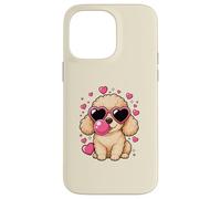 Lunettes de Soleil Amusantes en Forme de cœur de Caniche pour la Saint-Valentin Coque pour iPhone 14 Pro Max