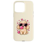 Lunettes de Soleil Amusantes en Forme de cœur de Caniche pour la Saint-Valentin Coque pour iPhone 15 Pro Max