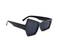 Lunettes de soleil amusantes pour femme, lunettes de forme irrégulière, décoratives, confortables, asymétriques pour homme, Cadre noir Film gris, Refer to