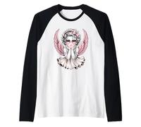Lunettes de Soleil Ange avec cœur Ailes Roses Manche Raglan
