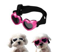Lunettes de soleil anti-buée en forme de cœur pour petit chien, protection UV avec sangle réglable, 6 couleurs (rose)