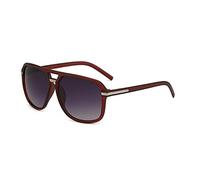 Lunettes de soleil anti-ultraviolets à double pont de nez rétro carré grand cadre lunettes de soleil pour homme et femme, bordeaux