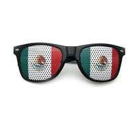 Lunettes de soleil autocollantes pour la Coupe du Monde 2026, motif drapeau des États-Unis, du Canada et du Mexique, élégantes et anti-UV pour supporters (Mexico)