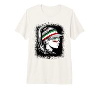 Lunettes de Soleil avec visière Drapeau iranien pour Femme T-Shirt Haut de Gamme