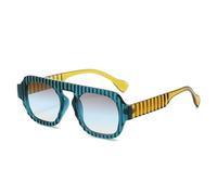 Lunettes de soleil aviateur à double lentille PC Protection UV400 Style rétro pour homme femme Cadeau de conduite Voyage, Bleu transparent/gris double